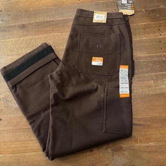 American Outdoorsman Fleece Bonded Canvas Carpenter Pant 32” inseam - Picture 3 of 8